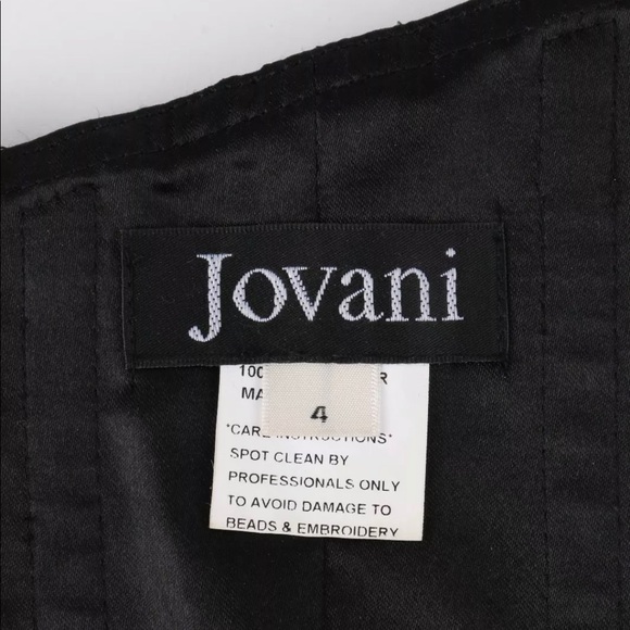 JOVANI Black Beaded Strapless Sweetheart Neckline - Picture 3 of 4